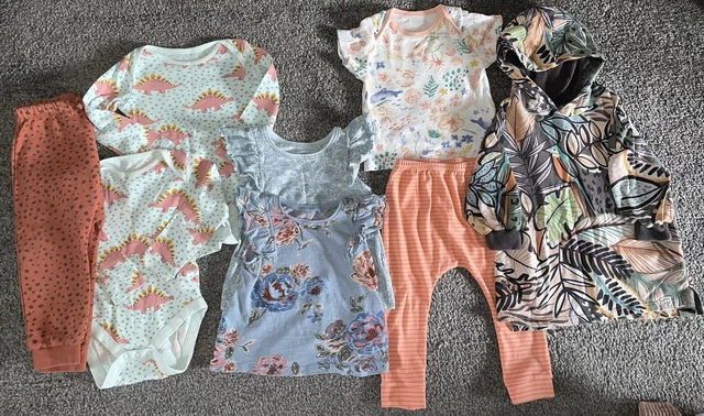 8 Item Baby Girls Clothing Bundle Size 12-18 Months Next Peach Pastels