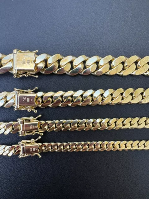 HANDMADE TIGHT LINK Solid 10k Gold Miami Cuban Link Chain Or Bracelet ...