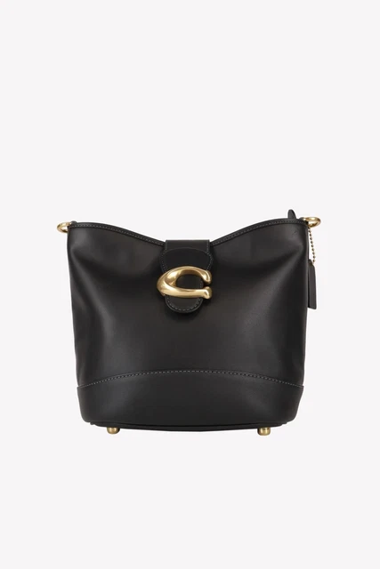 Coach Sac en Bandoulière Femmes Noir Sac à Bandoulière Sac Étui Cuir