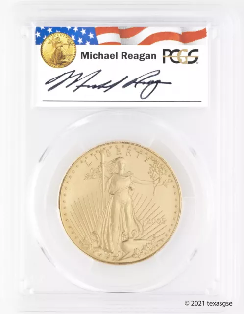 2005 $50 Gold American Eagle PCGS MS70 - Reagan Legacy Series