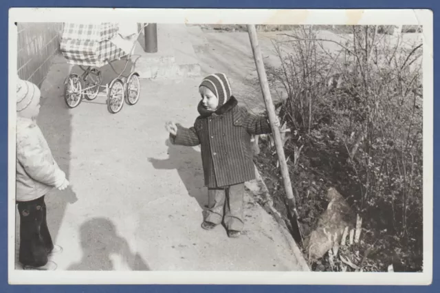 Two Beautiful Children with a shovel Soviet Vintage Photo USSR