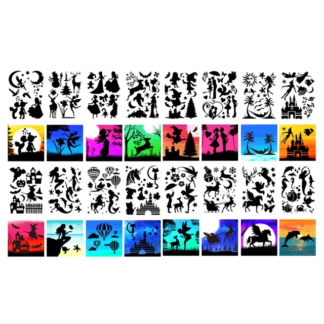 Hágalo usted mismo Juego de plantillas de pintura Patrón Plantilla Decorativa Tarjeta para colorear Dibujo