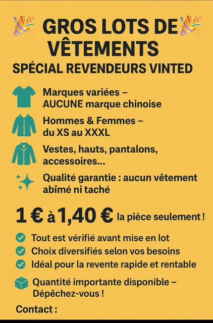 Lot De 10 Kilos De Vêtements Vintage Et Marques Pour Revendeur Friperie - Homme Et Femme