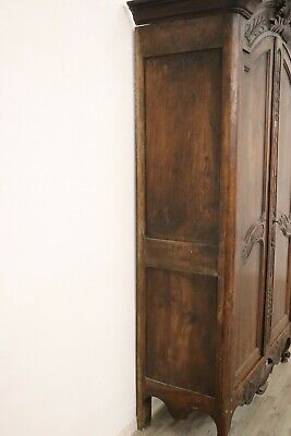 18th Century French antique Louis XV Walnut Carved Wardrobe or Armoire 6