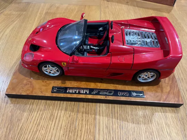 Ferrari F50 1995 1/24 Die Cast Red Car In Original Box Burago 1552