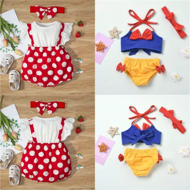 Baby Girl Summer Romper Clothes Ruffled Polka Dots Birthday Party Newborn Outfit
