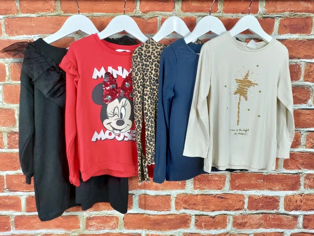 Girls Bundle Age 6-7 Years H&M M&S Zara Top Jumpers Minnie Mouse Leopard 122Cm