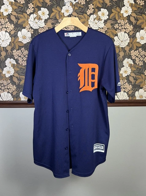 Majestic Authentic Detroit Tigers Jersey Men’s Medium Cool Base Blue Orange D Majestic Authentic Detroit Tigers Jersey Men’s Medium Cool Base Blue Orange D