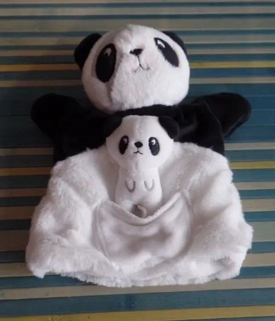 S24 / doudou marionnette panda noir et blanc + bébé SIMBA TOYS KIABI