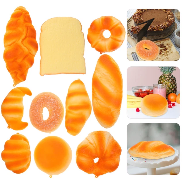 10pcs Fake Cake Artificial Bread Set Bakery Decoration Photography Props 8