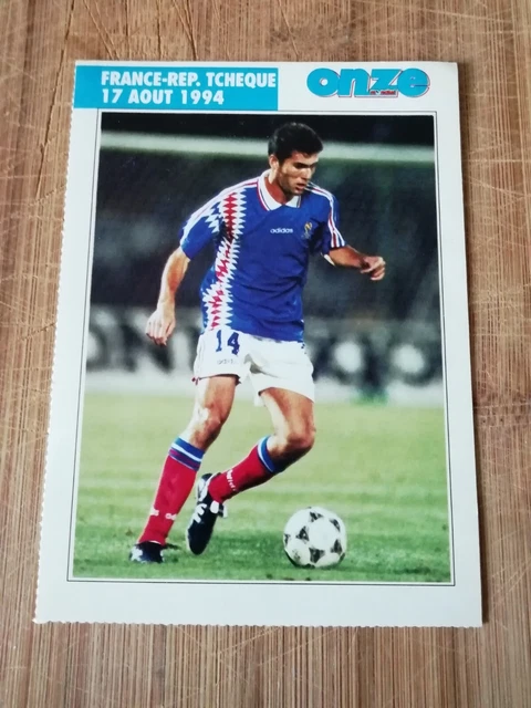 ZIDANE FICHE ONZE MONDIAL FRANCE Espagne Janvier 1998 Football Soccer EUR 15,00 - FR