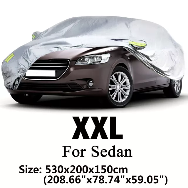 Waterproof Full Car Cover Heavy Duty Breathable UV Protection Outdoor - Size XXL