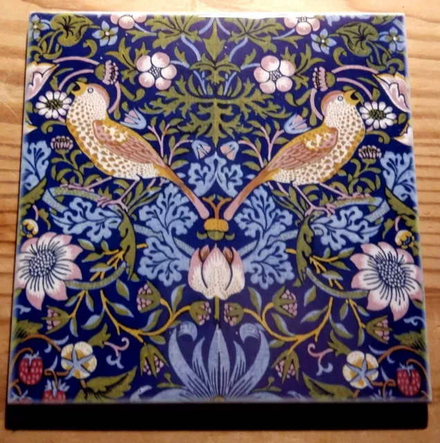 William Morris Arts and Crafts ceramic tile coaster (9 designs available)