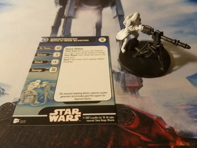 Star Wars Miniatures Battle of Hoth 17 Snowtrooper with E-Web Blaster (BoH)