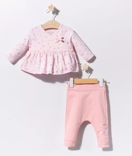 Nuovo abito bambino set 2 pezzi per bambina abito e pantaloni della tuta taglia 56 62 68 74