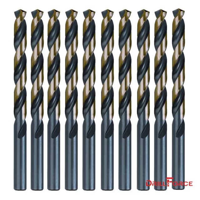 10PCS 11/64" Drill Bit Set HSS M2 Black/Gold Steel Twist Drill Bits Metal Tools