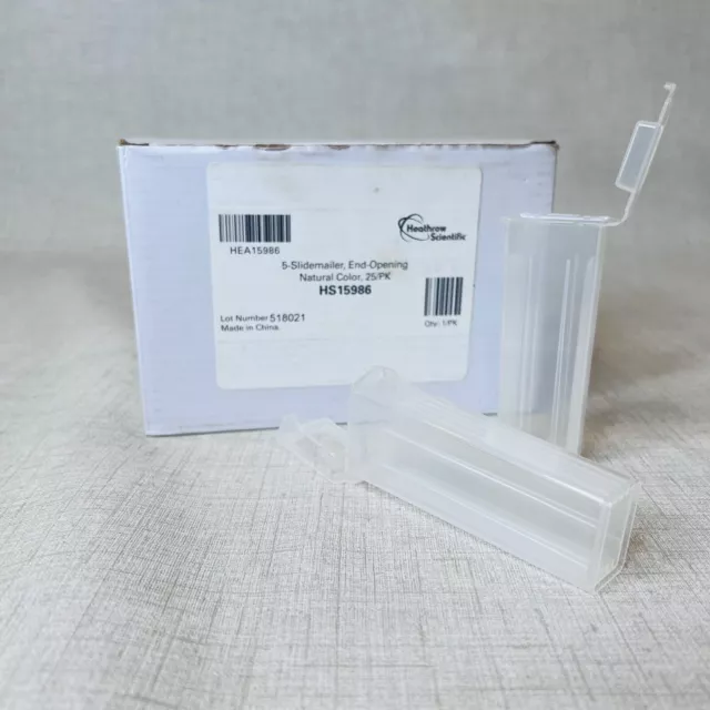 Heathrow Scientific HS15986 Clear 5 Place Slide Mailer End Opening Holders 21PK