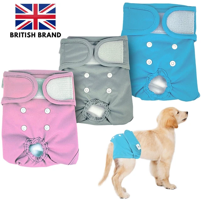 PetCellence Washable Dog Nappies Female Pet Period Heat Season Pant Bitch 3 Pack