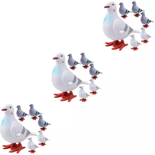 18 Pcs Plastic Pigeon Wind-up Toy Child Clockwork Animal Toys Statues