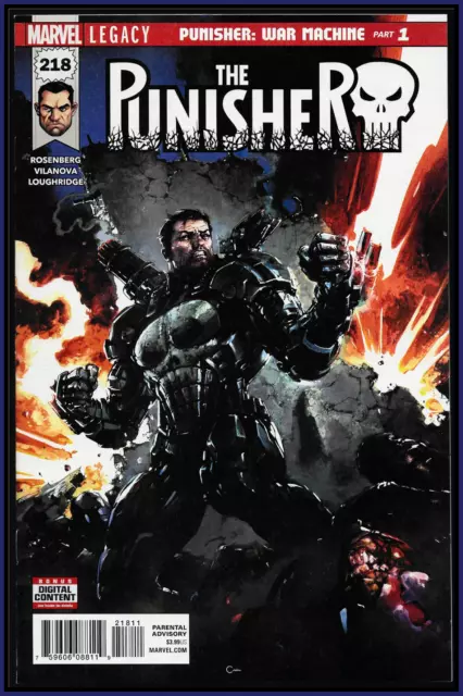 Punisher #218 (2018) 1St Frank Castle War Machine Armor Clayton Crain Marvel Nm