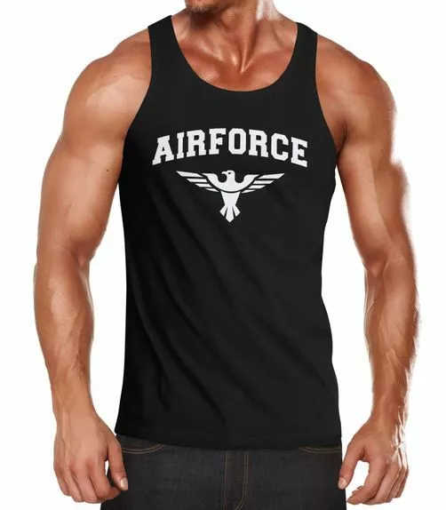 Herren Tank-Top Airforce US Army Adler Militär Muskelshirt Muscle Shirt