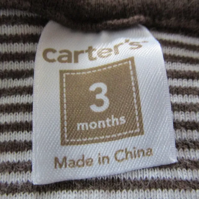 Carters Baby Infant Boy Hooded Jacket Pants Outfit Sz 3M Brown Full Zip 2-Pc Set 3