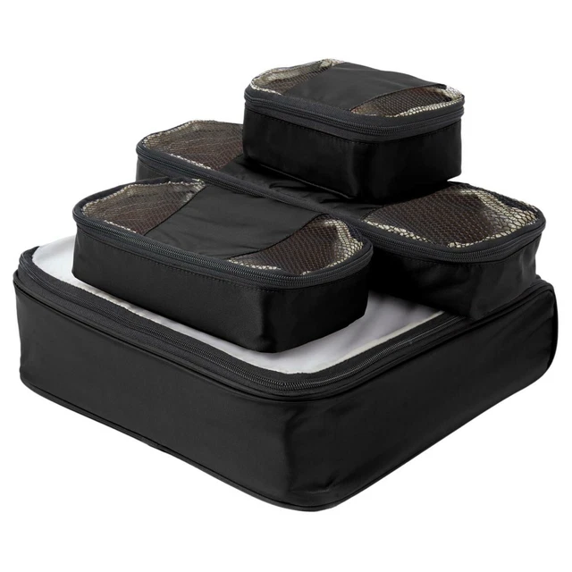 Samantha Brown Travel Slim Line Packing Cubes 4-Piece Set Black NWT