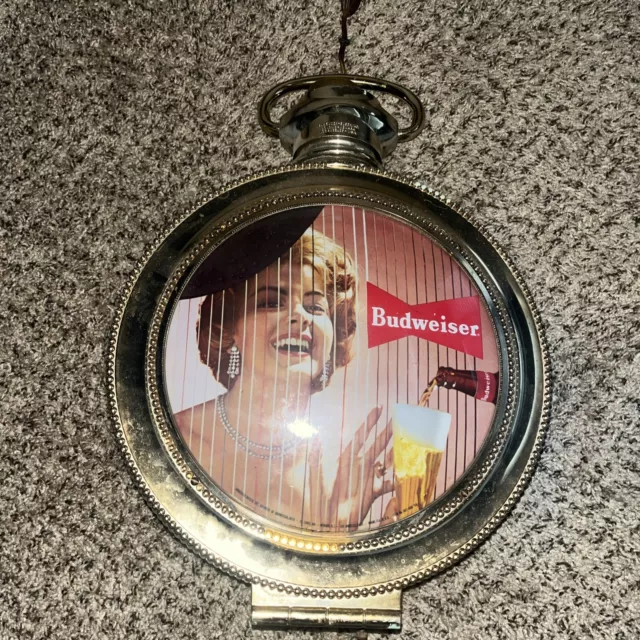 BUDWEISER BEER ELECTRIC POCKET WATCH STYLE CLOCK Lighted Lady photo 11.4lbs