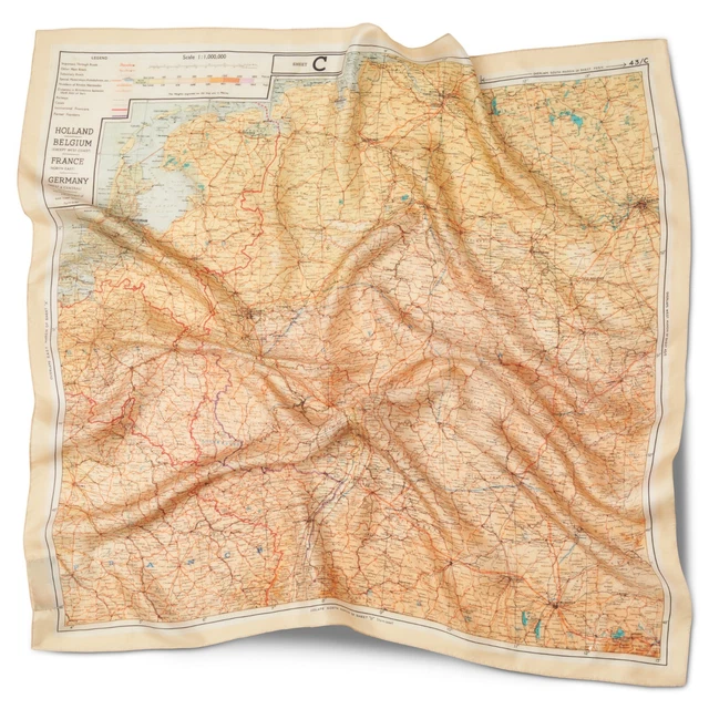 SILK WW2 ESCAPE Map Scarf - Official IWM Evasion Scarf -Air Force Pilot ...