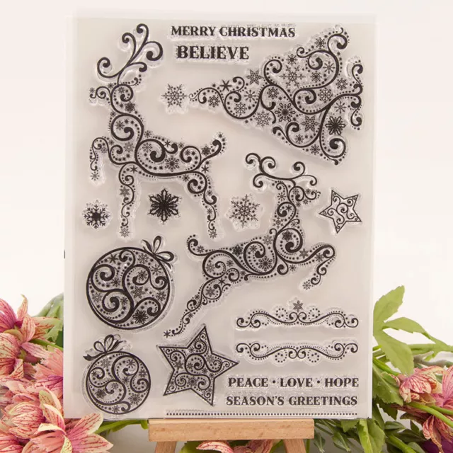 Christmas Deer Silicone Clear Stamp Scrapbooking Embossing Card Album Craft