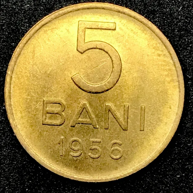 Romania, 5 Bani, 1956,  BU/UNC, Copper/Nickel/Zinc, KM#83.2.