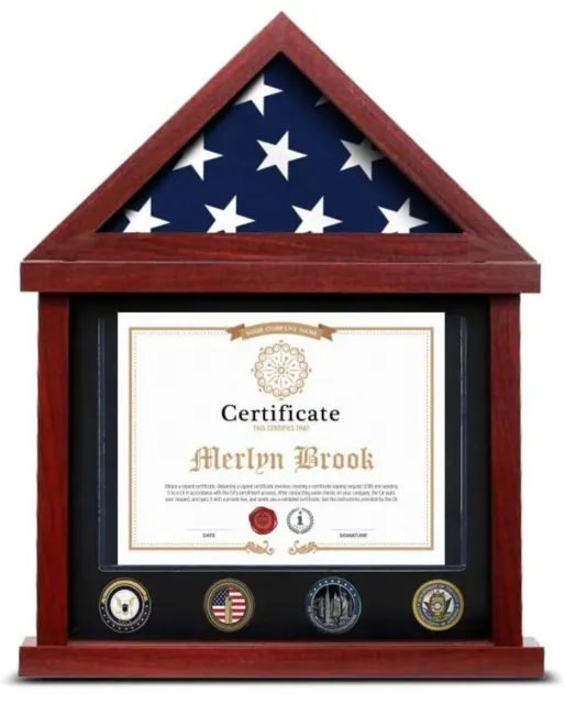 Flag Case Flag Display Case Military Shadow Box Flag And Certificate Display Cas
