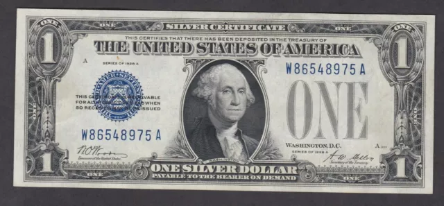 [UNC] 1928A $1 Funny Back Silver Certificate Fr-1601 W86548975A [007-3]