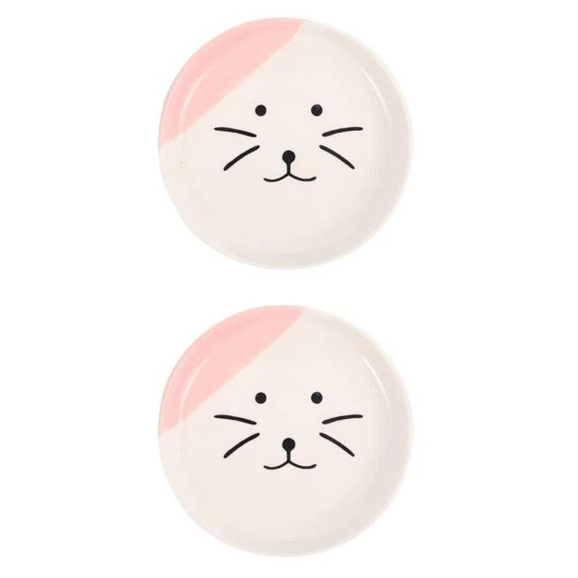 2 un. plato de cerámica para gatos superficial comida para mascotas estilo nórdico plato para gatos comida para gatitos