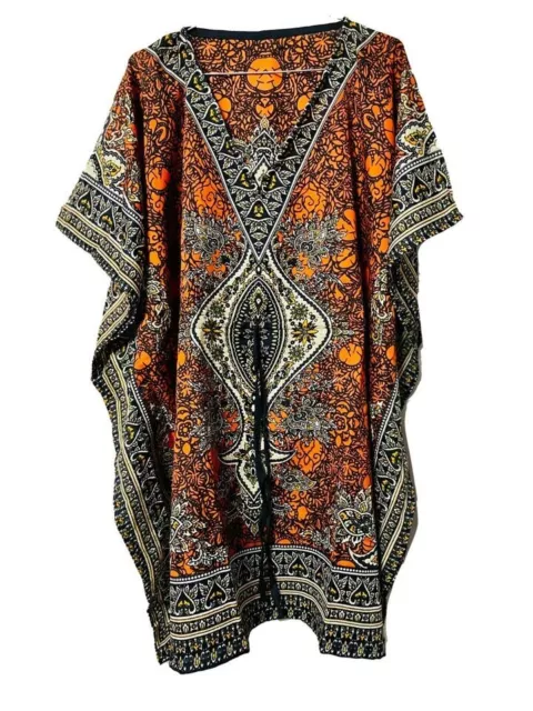 Hippy Boho Maxi Short Kaftan Dress Free Size Women Caftan Top Tunic Dress Gown