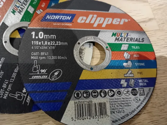 25x Norton Clipper Multi-Material Schneidscheiben 115 mm x 1 mm x 22,23 mm