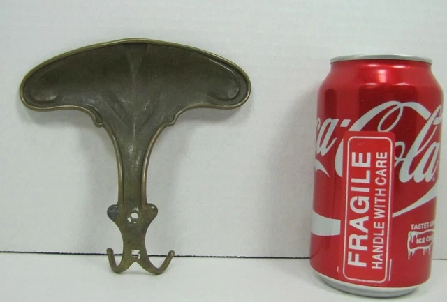 Antique Bronze Art Nouveau Hanger Hook Bracket Butterfly Flower ornate brass wsh 11