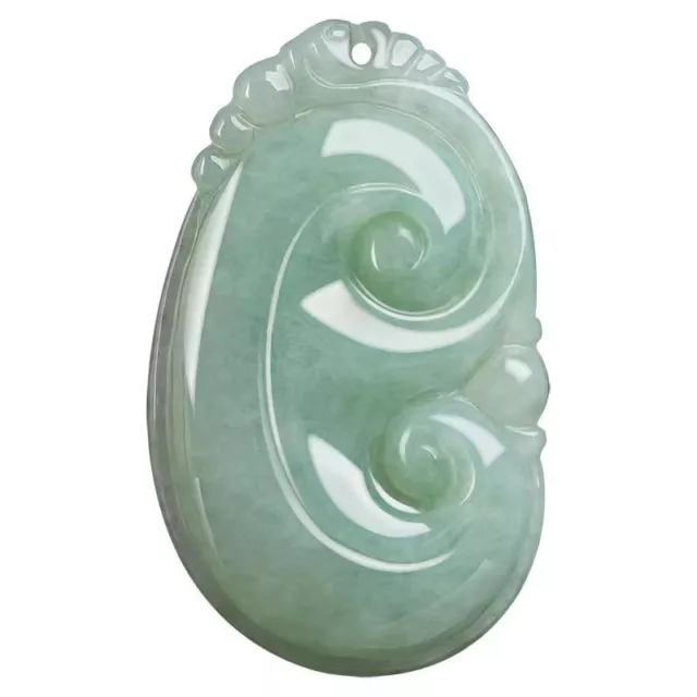 .Great Natural Burma A Jadeite Hand Carved Good Luck / Happiness Pendant R20