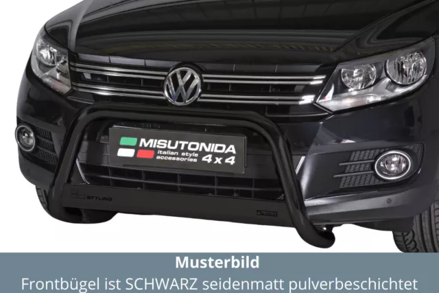 Frontbügel Edelstahl schwarz für VW Tiguan 5N Bj.2011-2015 Ø63mm mit Gutachten