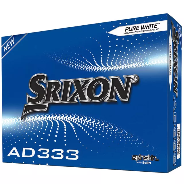 2023 SRIXON AD333 GOLF BALLS IN WHITE or YELLOW  - 1 DOZEN BOX