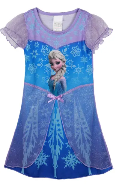 Frozen Abito Elsa Anna Camicia da Notte Blu Regalo Compleanno Vestito Bambina