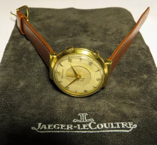 Jaeger LeCoultre  Memovox 18K 750 massiv Gold Herren Armbanduhr Alarm Cal. 489