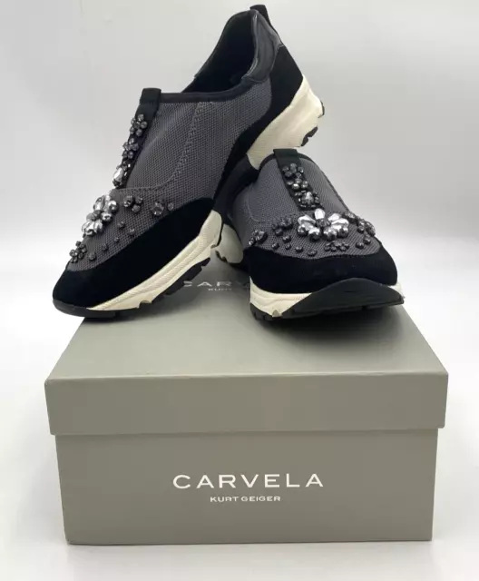 Carvela lamar hotsell trainers black