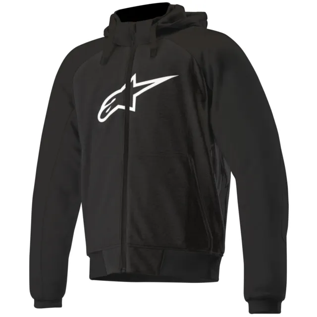 Alpinestars Chrome Sport Hoodie schwarz Motorradjacke Hoodie mit Protektoren