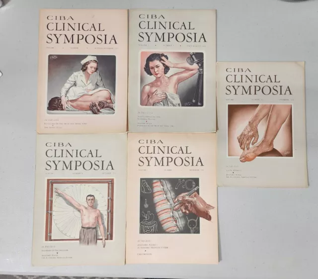 CIBA Clinical Symposia Medical Journal Book Lot (5) Skin Spinal Cord Nervous Sys