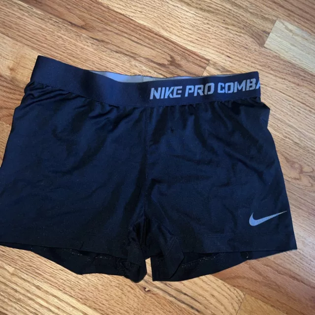 Nike Pro Combat Womens Sz M Dri-Fit Spandex/Compression Shorts 2.5” ~Black~