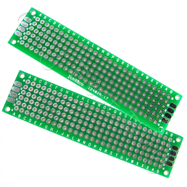 10 Double Side Prototype PCB Bread board Tinned 168 hole 2 x 8 cm 20 x 80mm FR4