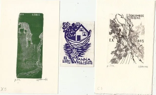 3 Exlibris Bookplate Lea Gyarmati 1938 Konvolut Lot Pellizetti