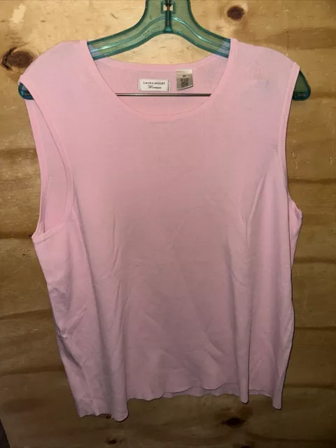 Laura Ashley Woman 2X Pink Sleeveless Shell Pullover Top Knit Top Shirt