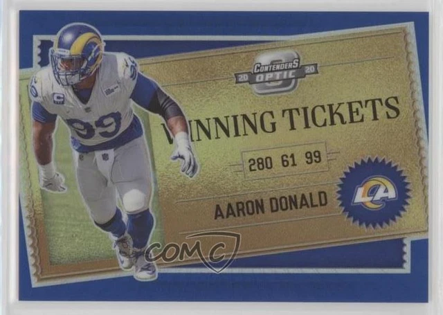2020 Panini Contenders Optic Winning Tickets Blue /99 Aaron Donald #WT10